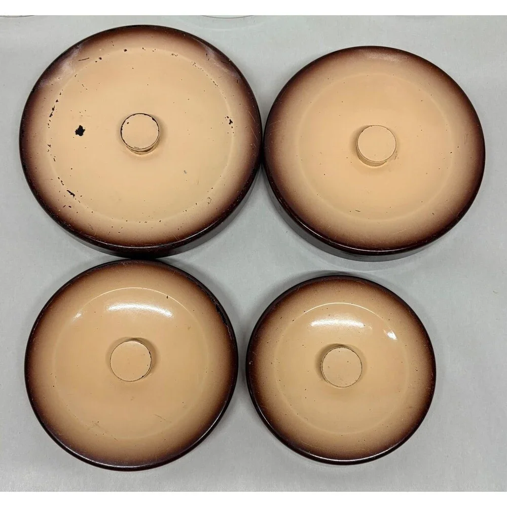 VTG Sears & Roebuck 1979 Merry Mushroom Canisters Set of 4 Nesting Lacquerware